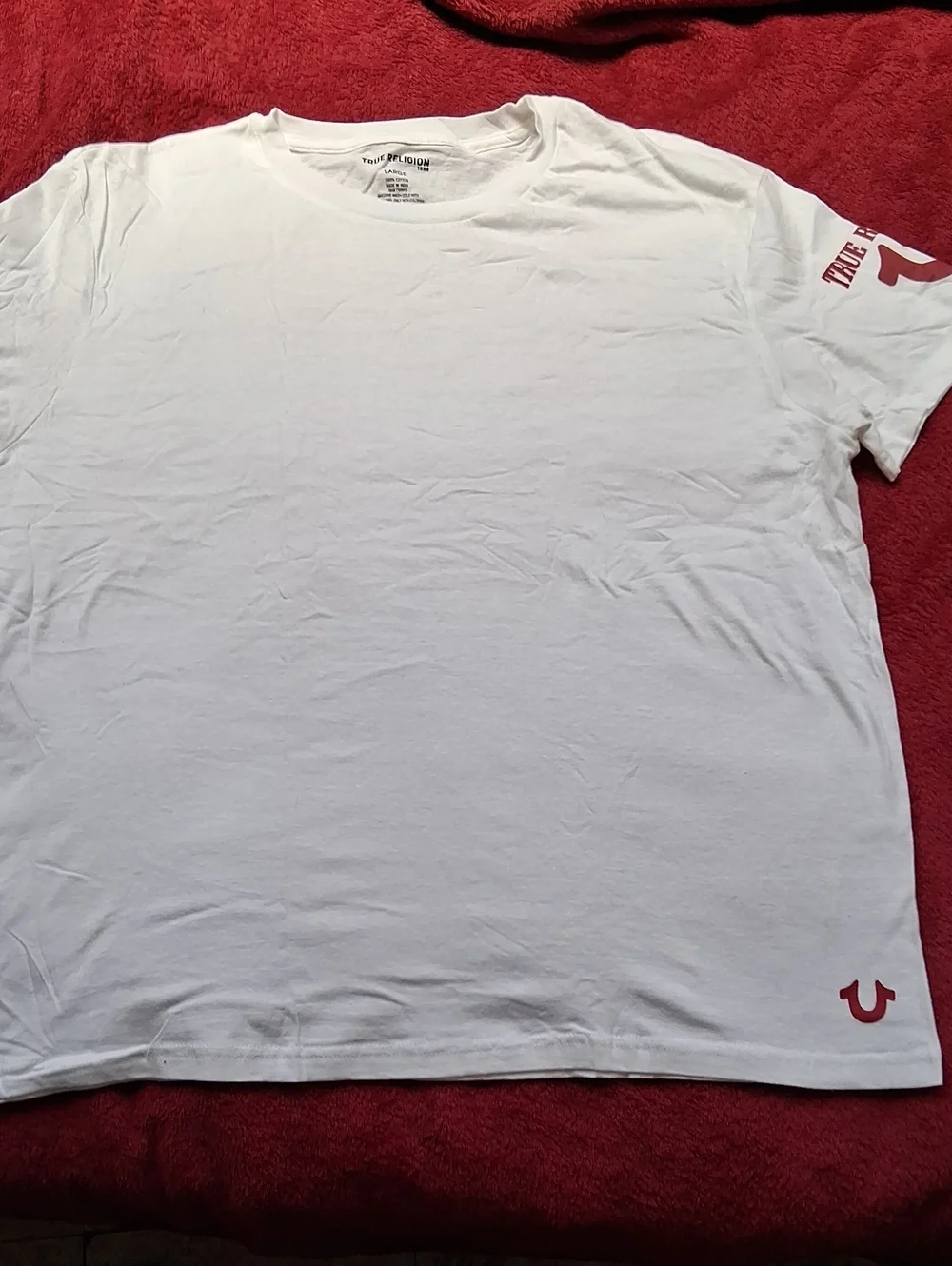 Mens True Religion White Short Sleeve T-Shirt Size Large